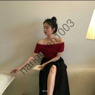 [Freeship 50k] Áo trễ vai gân tay con, freesize dưới 53 kí 11251B1-1 shop Na Nguyễn