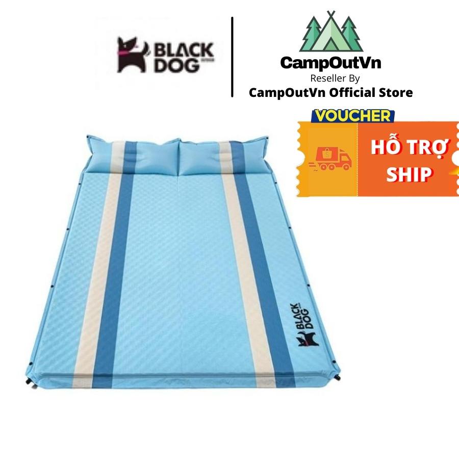Nệm hơi Blackdog campoutvn bơm hơi kèm gối thảm cắm trại A394