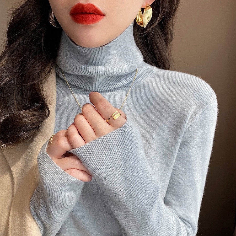 Áo len cổ lọ dài tay thiết kế trang thu đông