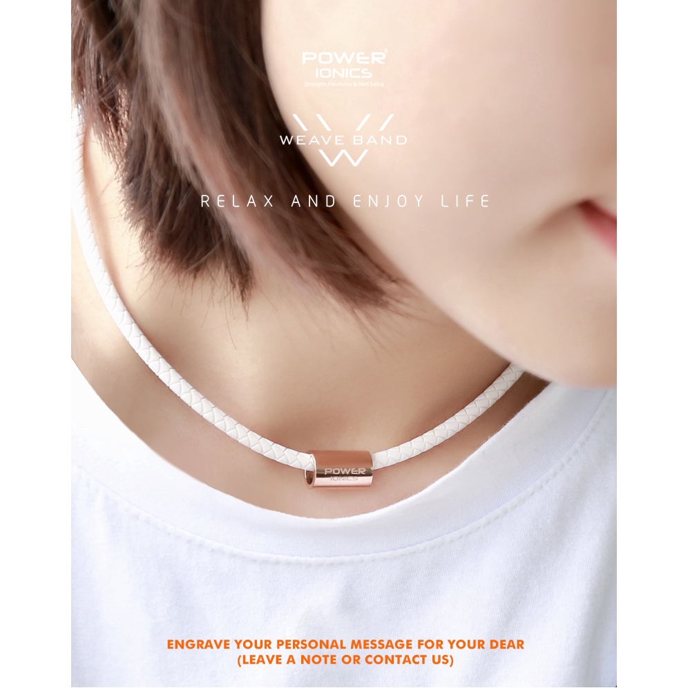 Vòng cổ Mặt Silicon In Chữ Power Ionics New 3000 ions / cc Anion Health Thời Trang Cho Nam Và Nữ