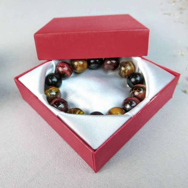 Hộp gấm đựng vòng tay trang sức phong thủy size 10x10x3.7cm