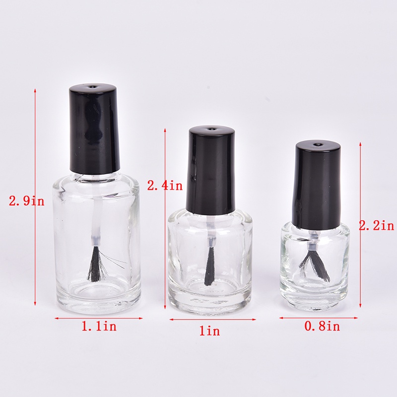 (Hàng Mới Về) Lọ Thủy Tinh Rỗng Chiết Xuất Dầu Sơn Móng Tay 5 / 10 / 15Ml Kèm Cọ Tiện Dụng