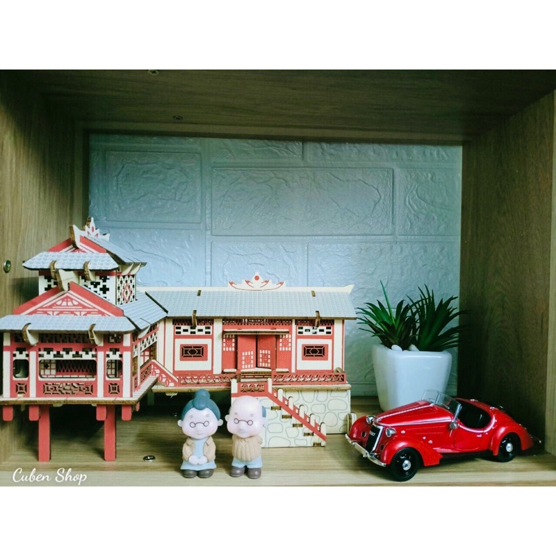 Đồ chơi lắp ghép 3D gỗ mô hình Nhà Sàn Truyền thống dân tộc cắt laser