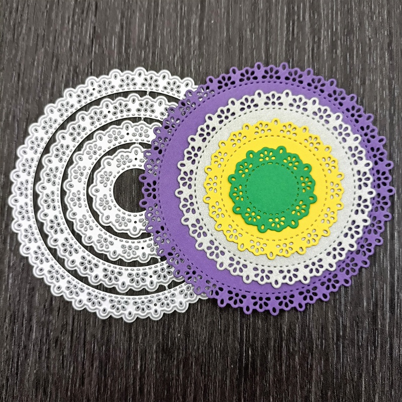 QQ Khuôn Cắt Giấy Kim Loại Hình Thẻ Tròn Độc Đáo Trang Trí Sổ Tay/ Album Ảnh