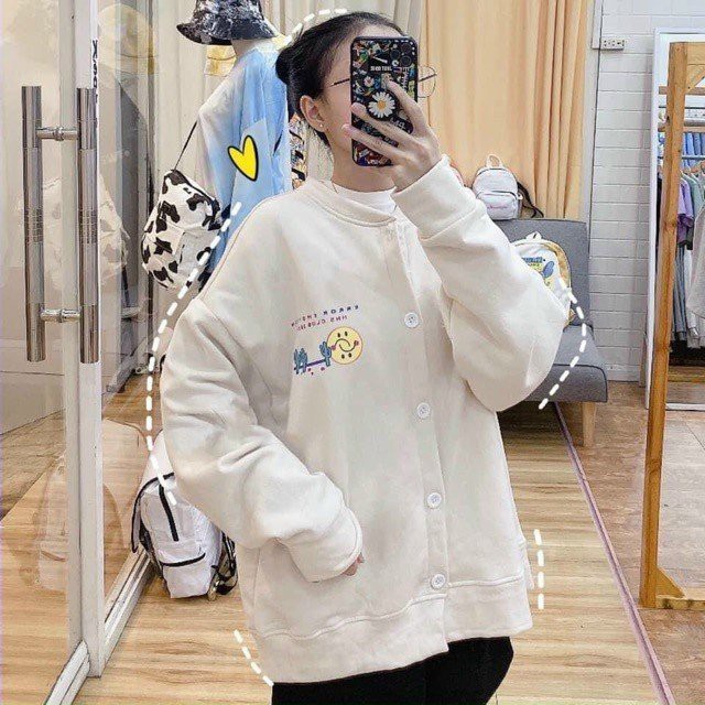 Áo khoác nỉ Cardigan form rộng in hoạt hình GAME ulzzang phong cách Hàn quốc (ẢNH THẬT)