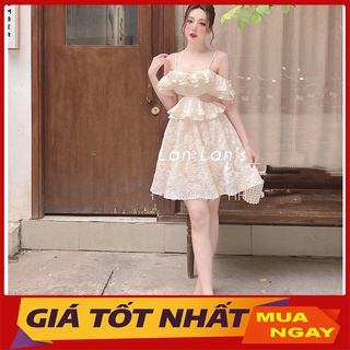 Váy Thiết Kế Hở Vai Khoét Eo Dáng Xòe V1036
