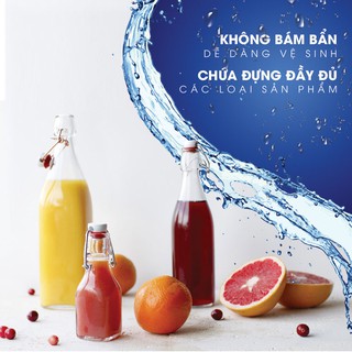 [Đủ size] Chai thủy tinh vuông nắp cài kín hơi Swing 1 lít - 500ml - 250ml - 125ml Bormioli Rocco Italy