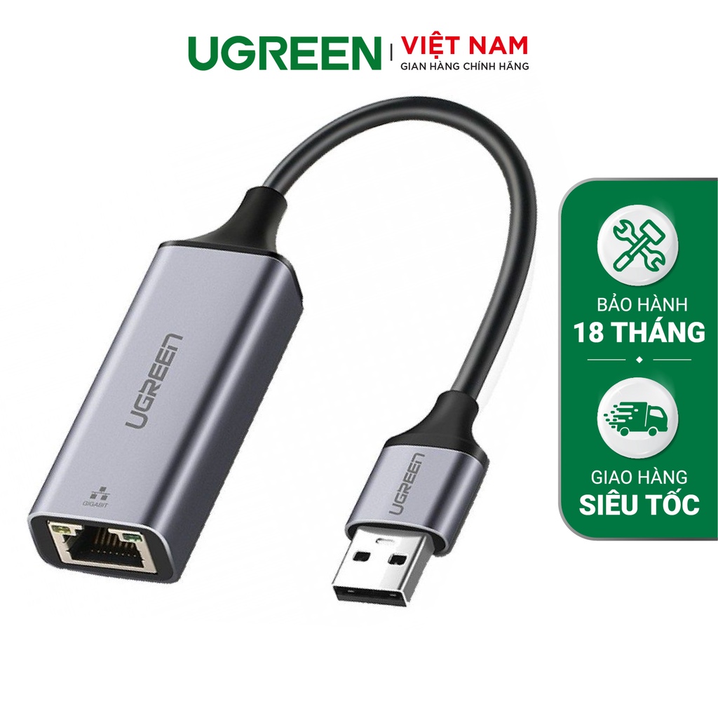 Bộ chuyển đổi USB 3.0 sang mạng LAN 10/100/1000Mbps RJ45 UGREEN 50922