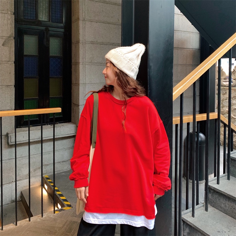 【ZHELIHANGFEI】Áo Thun Tay Dài Giả Hai Lớp Thời Trang Cá Tính