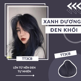 [SIÊU SALE] [GIÁ SỐC] [HOT] Thuốc nhuộm tóc XANH DƯƠNG ĐEN KHÓI của TT3CB lên từ nền đen, không cần tẩy