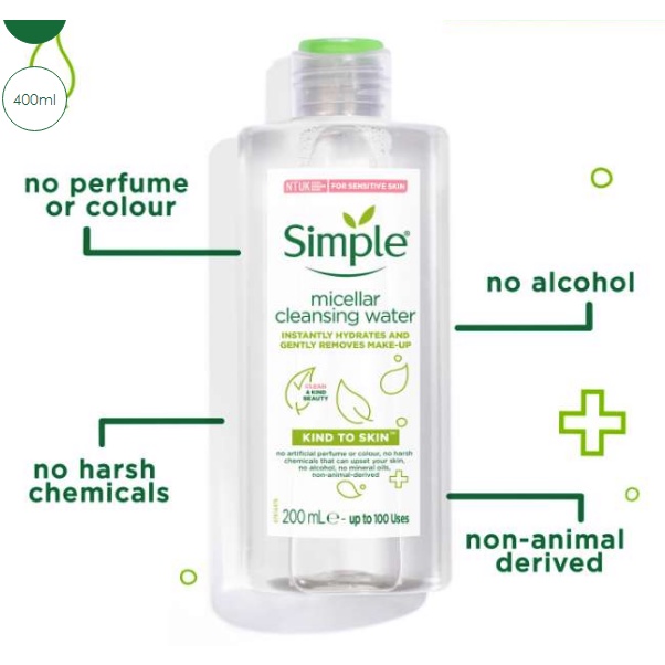 Nước Tẩy Trang Simple Kind To Skin Micellar Cleansing Water 200ml | BigBuy360 - bigbuy360.vn