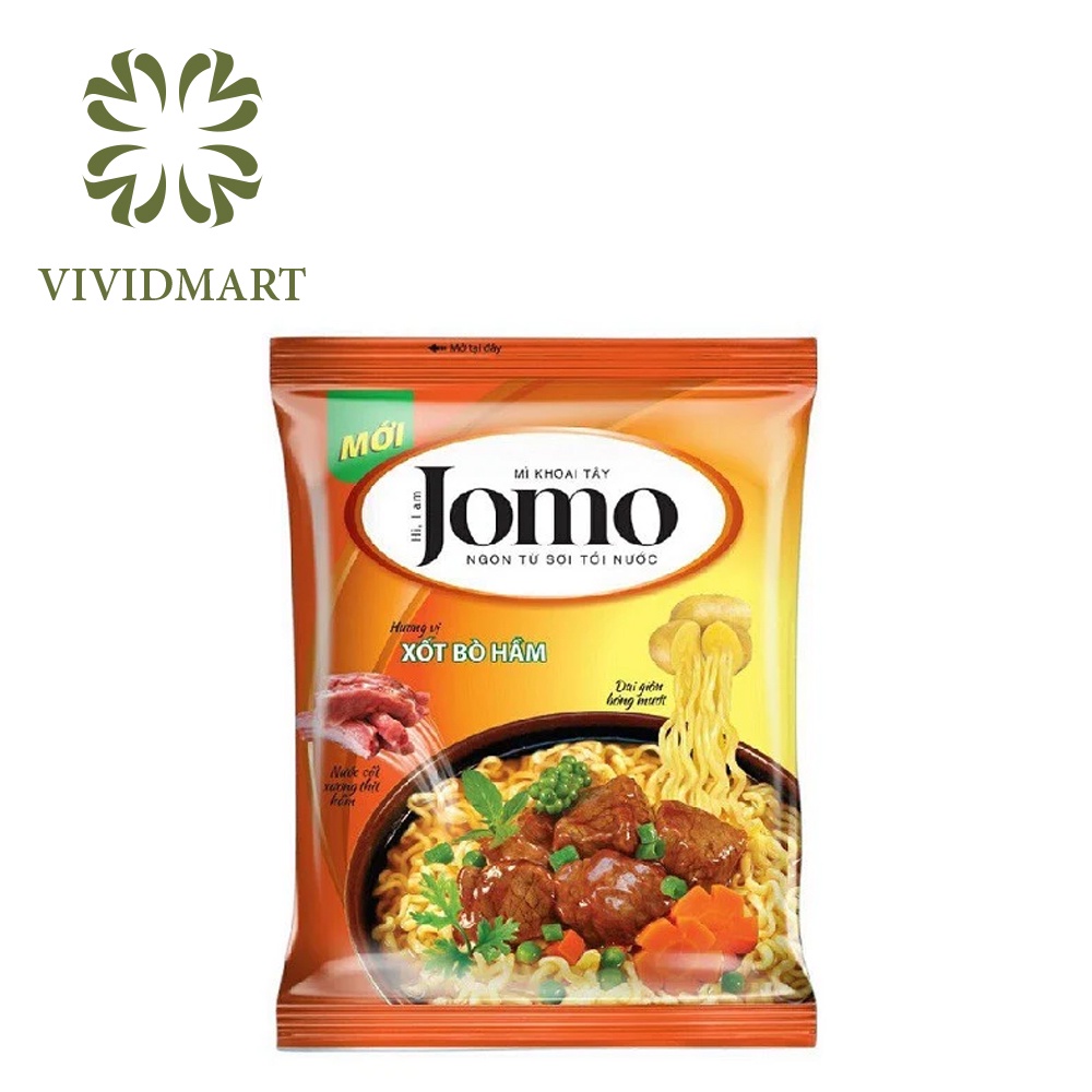MÌ KHOAI TÂY JOMO 03 VỊ: XỐT BÒ HẦM, SƯỜN HẦM MĂNG CHUA, TÔM CHUA CAY - GÓI 80gr - GẤU ĐỎ