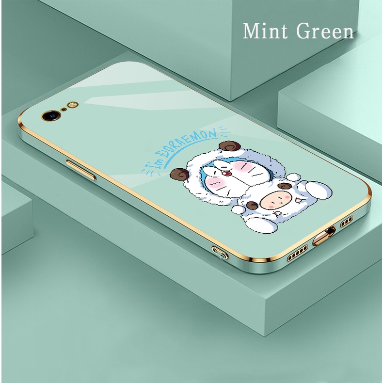 Ốp Điện Thoại Kính Cường Lực Chống Sốc In Hình anime Dễ Thương Cho iPhone 7 6 8 plus se