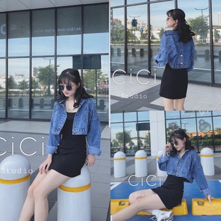 Áo khoác jean ngắn cúc lưng cicistudio