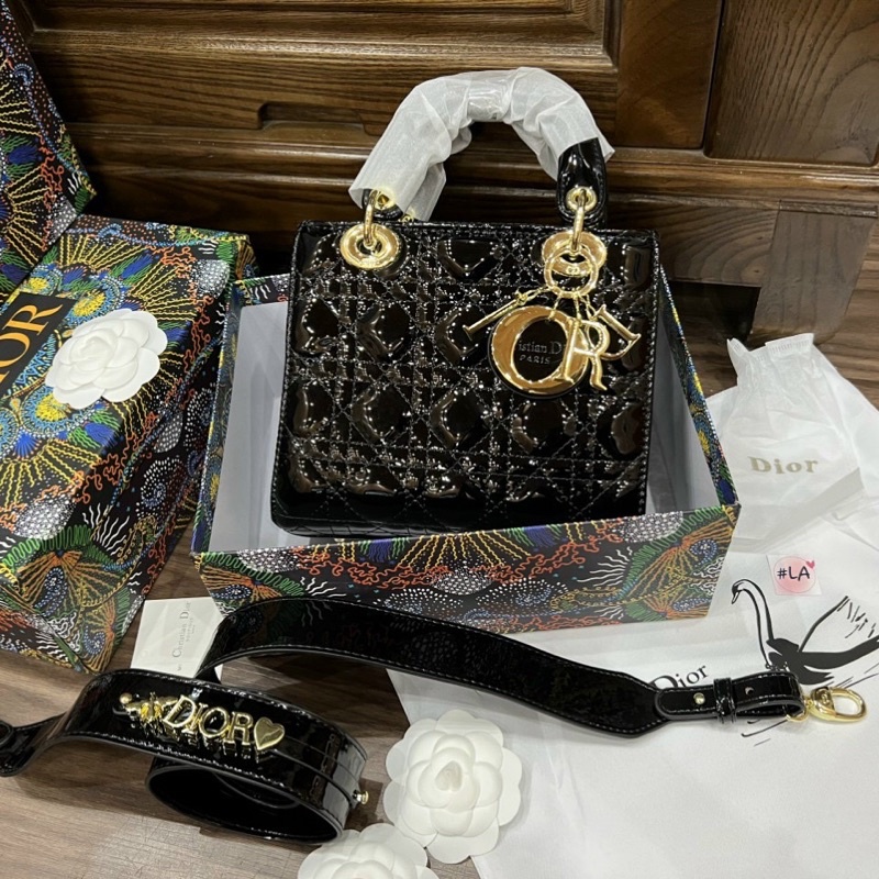 Túi nữ xách tay đeo chéo sang trọng C Lady bóng 5 màu  FULLBOX