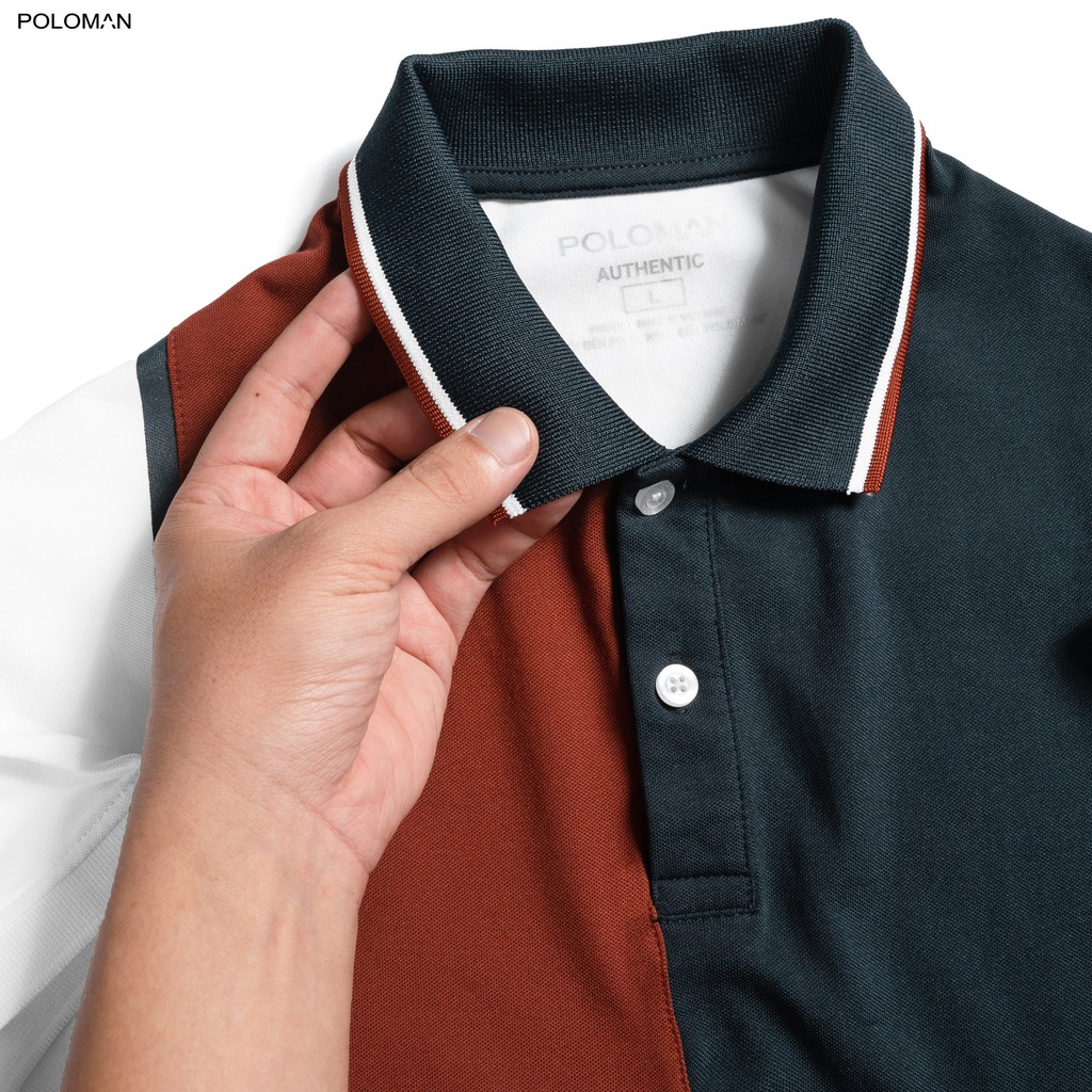 Áo Polo nam cổ bẻ phối GEVIN vải cá sấu Cotton xuất xịn,chuẩn form, trẻ trung - thanh lịch - POLOMAN | BigBuy360 - bigbuy360.vn