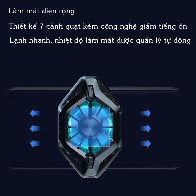 [Mã 99ELHA giảm 7% đơn 300K] Quạt tản nhiệt sò nóng lạnh hỗ trợ nhận dạng ghìm tâm thông minh Rawm Cooler K9000 FTMOBILE