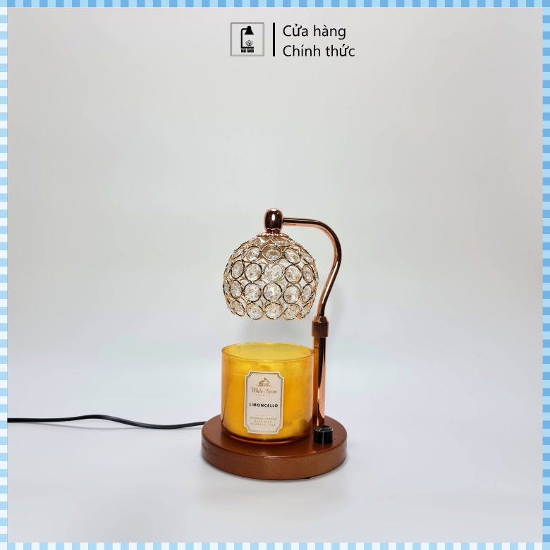 Đèn đốt nến thơm - Pha lê - Chỉnh chiều cao, độ sáng