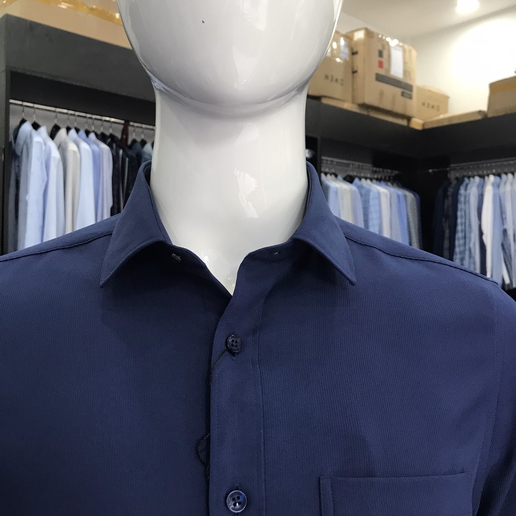 Áo Sơ Mi Nam Dài Tay ARISTINO ALS07909 Somi Công Sở Cao Cấp Màu Xanh Đậm Kẻ Sọc Tăm Vải Nano Mềm Mát Dáng Suông Có Túi | BigBuy360 - bigbuy360.vn