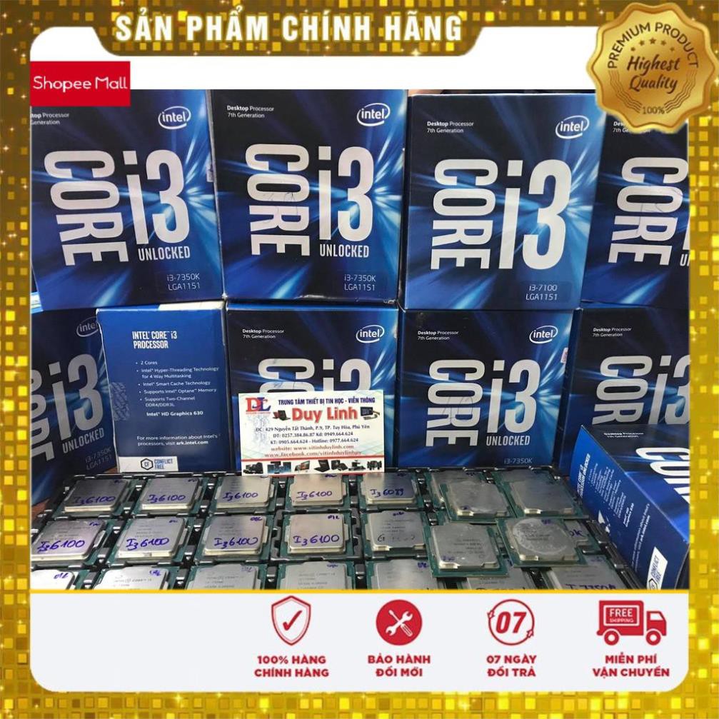 Siêu sale_ CPU intel core i3 6098P / i3 6100 / i3 7100/ i3 7350K socket 1151 tặng kèm keo tản nhiệt