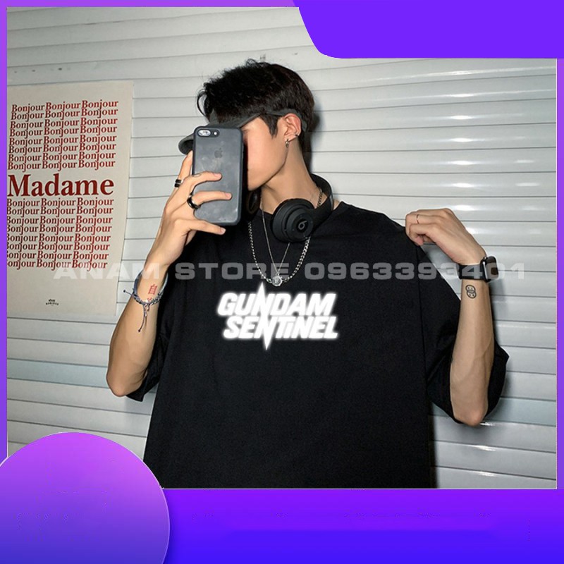 [Chính Hãng] Áo thun phản quang Tay Lỡ Nam Nữ Gundam [Chính Hãng]