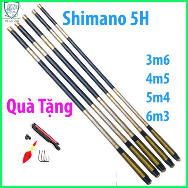 Cần Câu Đơn, Shiamno 5H carbon 3m6 - 6m3. cần câu tay Tặng Ngay bộ phụ kiện như hình ( 50k )
