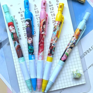 Bút chì kim bấm 2B 5Pcs/Set Anime Demon Slayer Kimetsu No Yaiba Kamado Tanjirou 2.0mm Mechanical Pencil Cute Pencils For Writing Kids Girls Gift School Supplies Stationery
