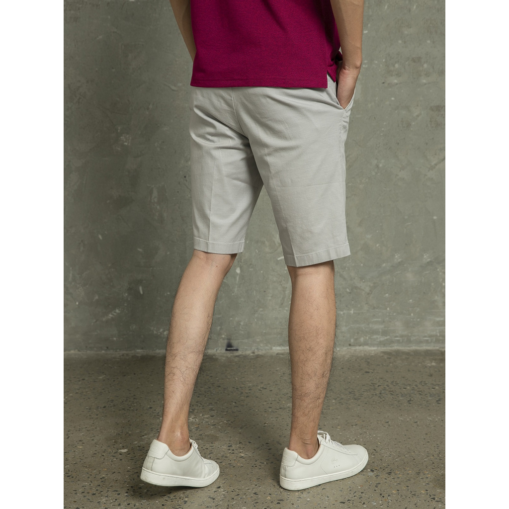 Quần Short Nam Aristino ASO009S1 Quần Short Kaki Màu Xám 36 Slub Dáng Regular Fit