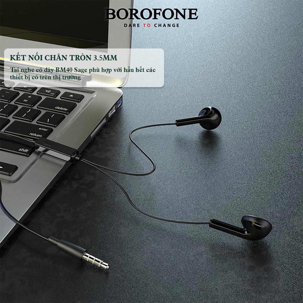 Tai nghe có dây nhét tai BOROFONE BM40 Sage - AK Mobile