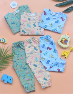 Bộ cotton Minky cạp cao cho bé ( kèm túi zip xịn )