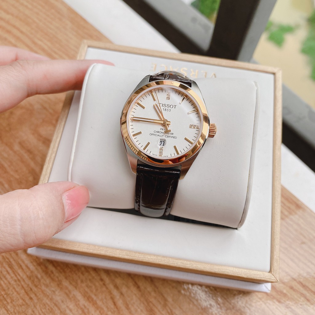 Đồng hồ nữ chính hãng Tissot T101.251.26.036.00 - máy quartz pin Thụy Sĩ - Kính Sapphire - Dây da thật