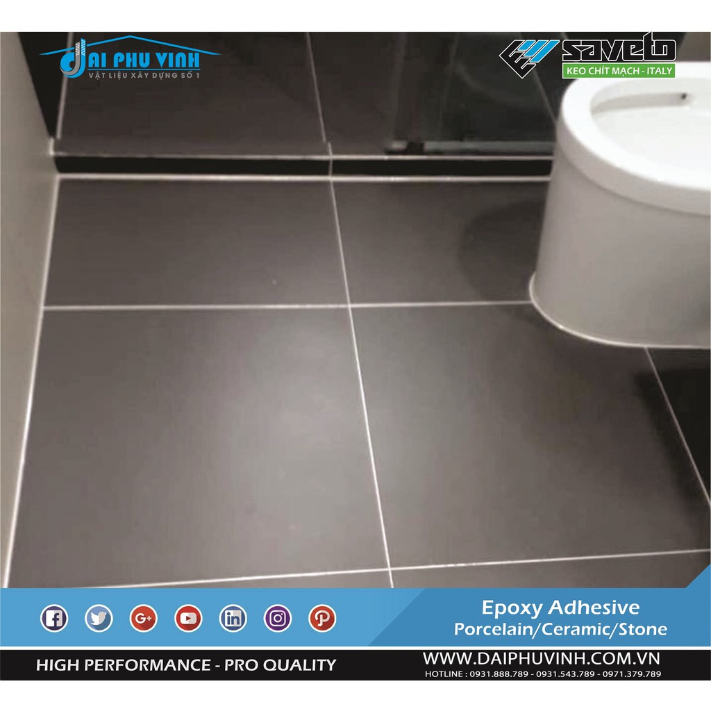 Combo Bộ sản phẩm Keo chà ron cao cấp Saveto - 10m2