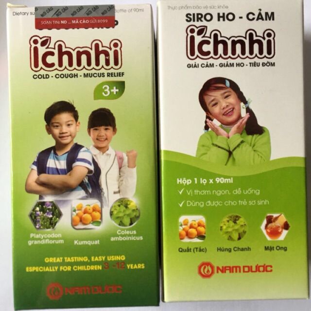 Siro Ho Cảm Ích Nhi chai 90ml ( dùng được cho trẻ so sinh, trẻ trên 3 tuổi, phụ nữ có thai , cho con bú.....)