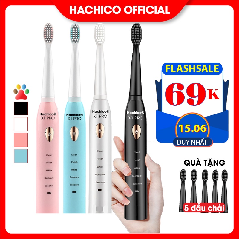 Bàn chải điện Hachico Sonic X1 Pro, bàn chải đánh răng điện Hachico bản Pro nâng cấp đặc biệt