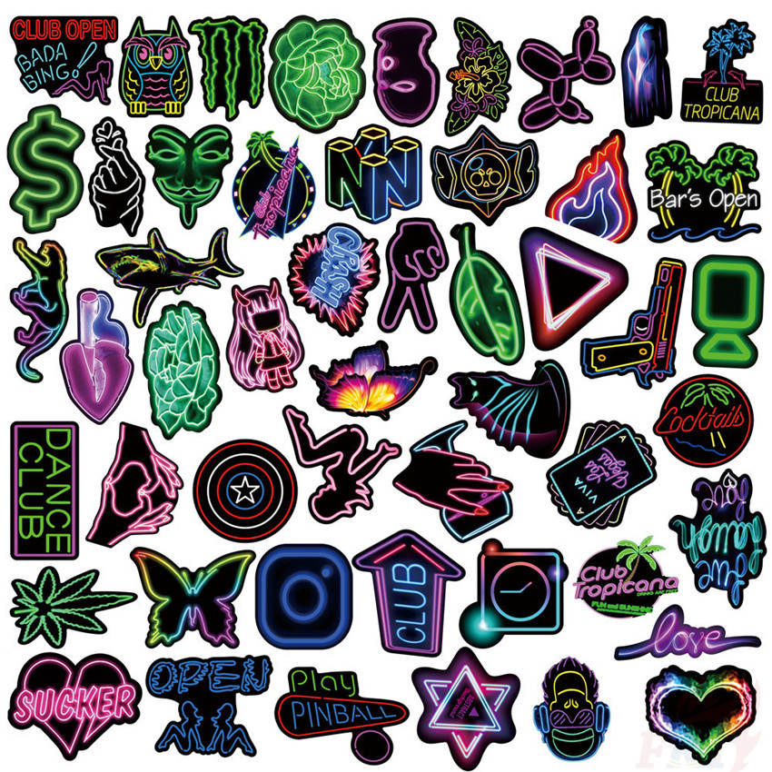 ❉ Neon Color ：VSCO Style - Series 04 JMD Cool Harajuku Graffiti Stickers ❉ 50Pcs/Set Waterproof DIY Fashion Decals Doodle Stickers