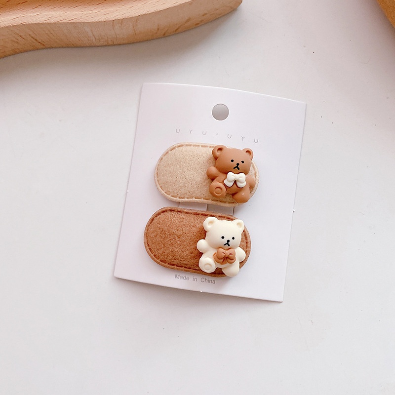 1 Cặp Kẹp Tóc Hình Gấu Dễ Thương Cho Bé