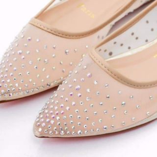 Bệt Louboutin Lưới Đính Đá