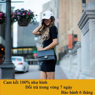 Mũ | Mũ Lưỡi Trai | Nón lưỡi trai NY màu trắng logo đen quai dây fom chuẩn Hàng Xuất Khẩu Dư