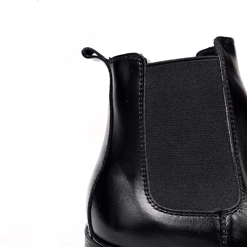 Giày Nam Chelsea Boot Cao Cổ Cao Câp Da Bò Thật Trơn Xịn Không Nhăn