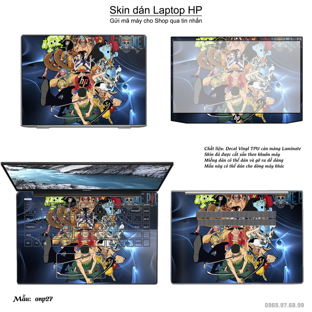 Skin dán Laptop HP in hình One Piece nhiều mẫu 22 (inbox mã máy cho Shop)