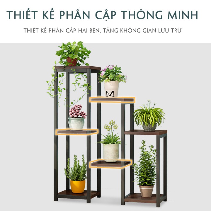 {Mẫu mới} Kệ hoa trang trí phòng khách, hành lang, vườn kết cấu khung thép ổn định, đế nhỏ linh hoạt