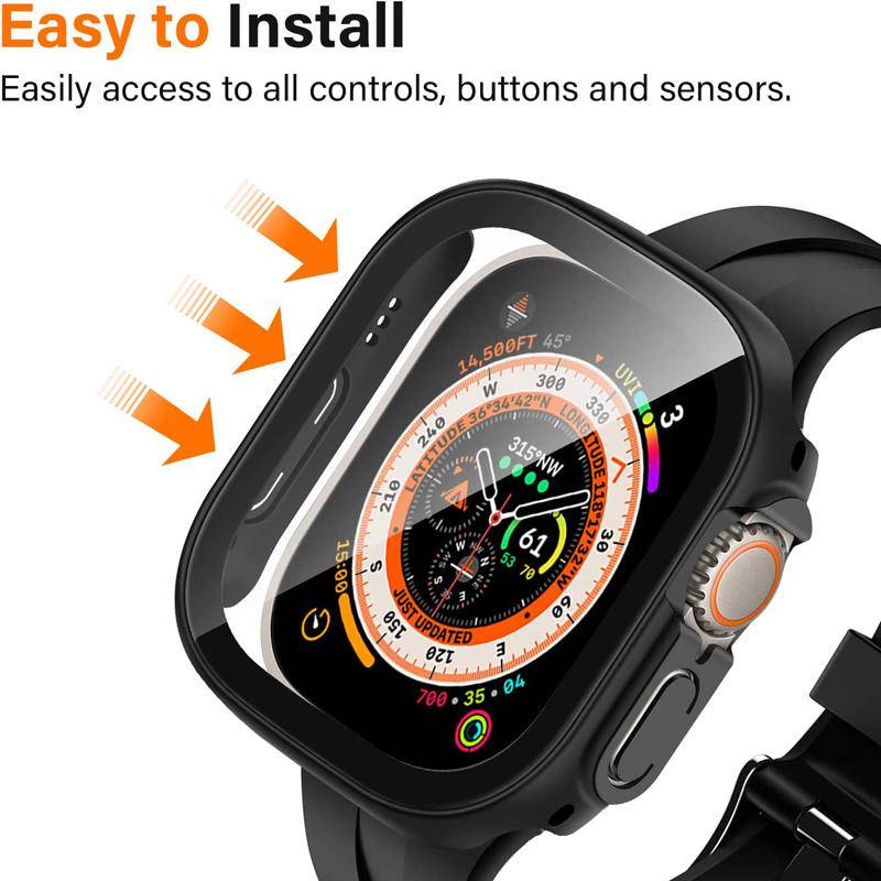 Ốp Lưng PC + KíNh CườNg LựC Siêu CứNg 49mm Cho ĐồNg Hồ Apple Watch Ultra 49mm