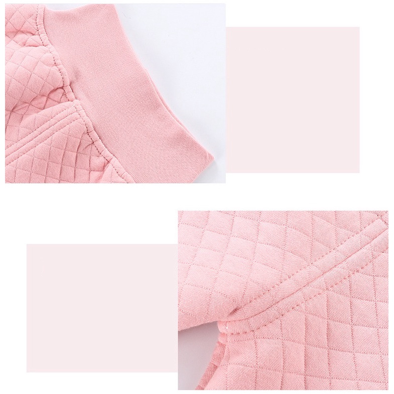 Bộ dài tay trần bông cúc lệch cho bé trai, bé gái trần bông 3 lớp, hàng xuất cao cấp - BO107