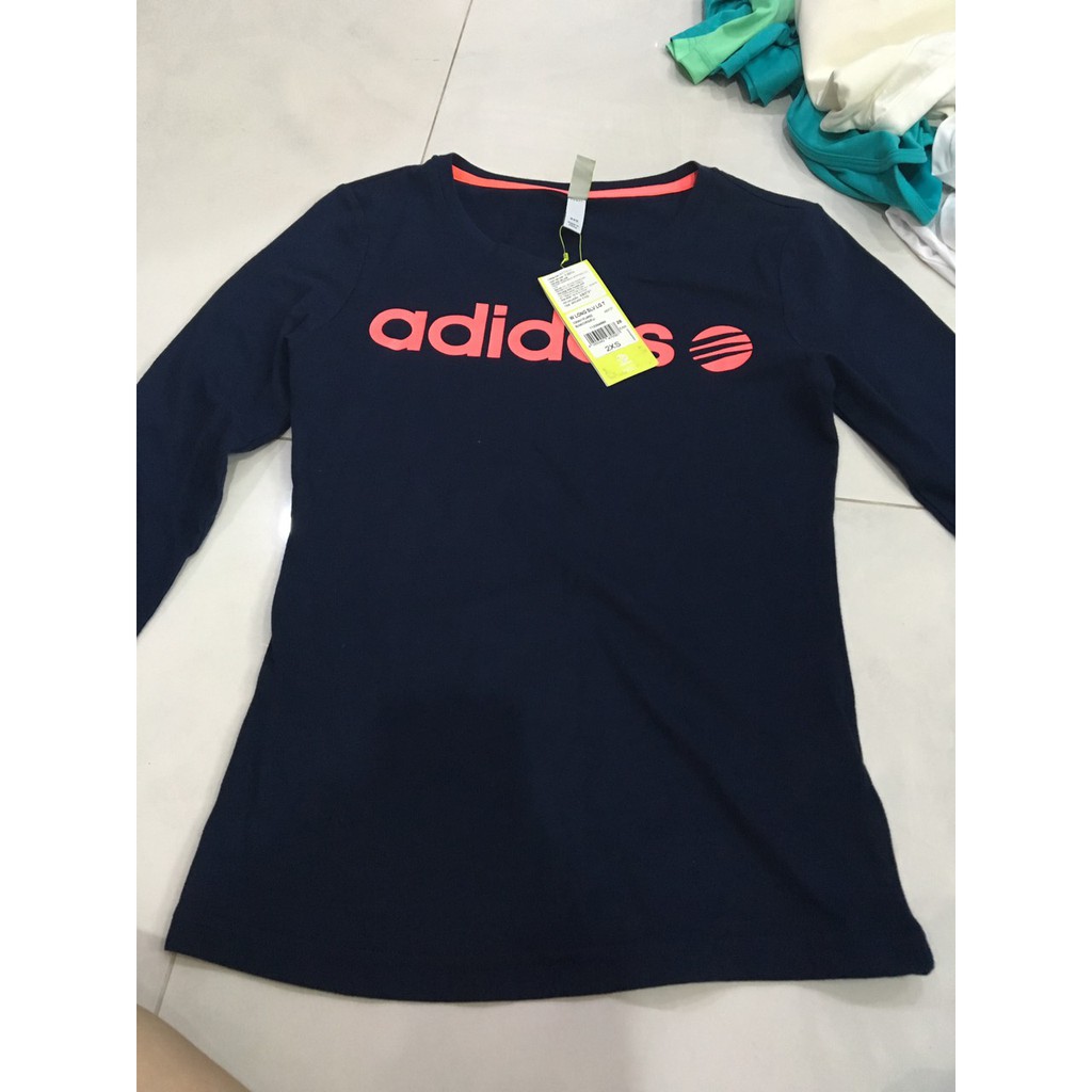 Áo thun nữ Adidas dài tay, Auth, newtag size XXS cho bạn dưới 48kg ah.