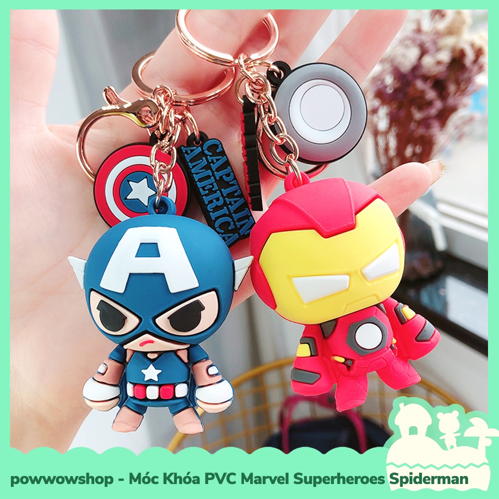 [Sẵn VN - Hỏa Tốc] Móc Khóa PVC Kiểu Dáng Siêu Anh Hùng Marvel Superheroes Spiderman, Thor, Captain, Hulk