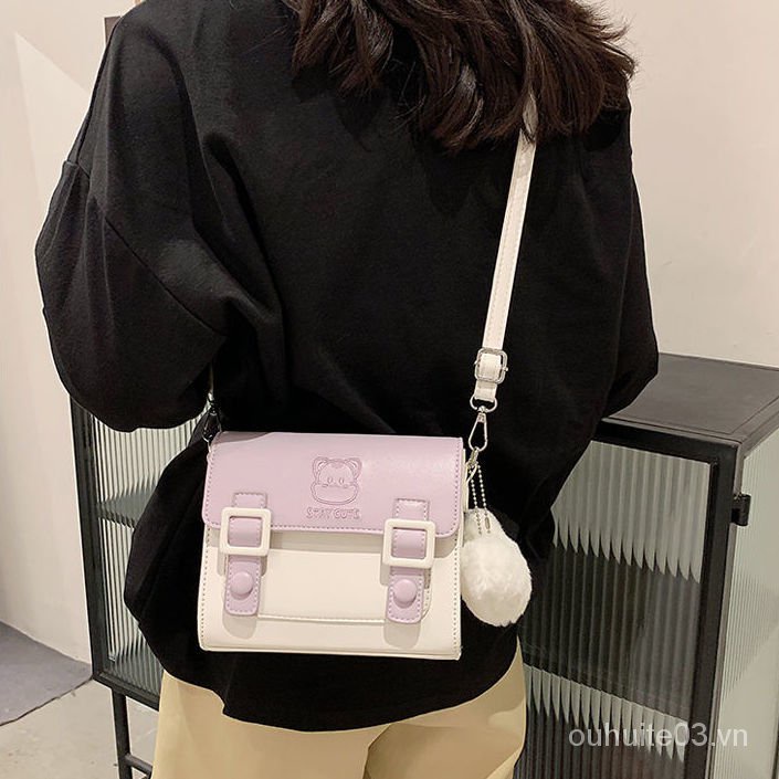Túi đeo chéo dáng vuông nhỏ thời trang mùa hè phong cách Nhật Bản dành cho nữ 2021