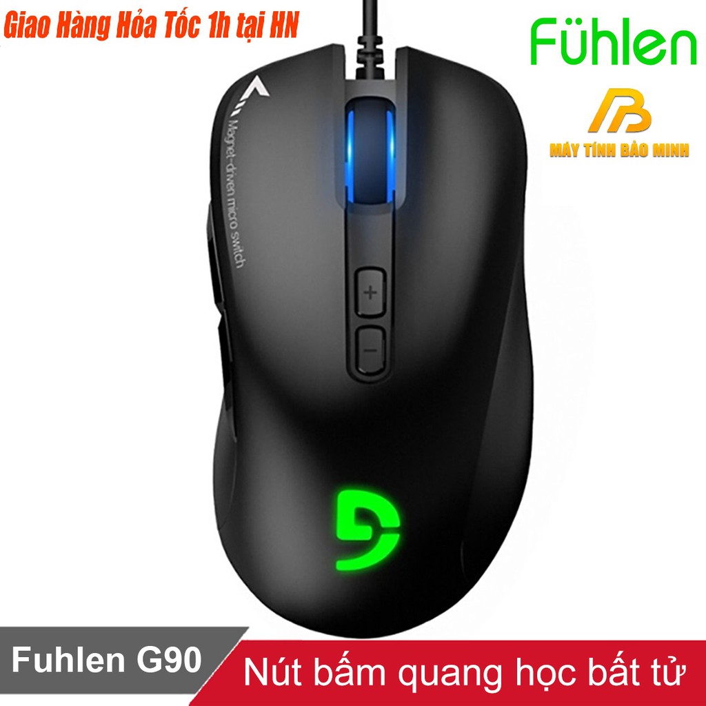Chuột Gaming Fuhlen G90 Led RGB Nút Bấm Quang Học - Hàng Chính Hãng Ninza Bảo hành 2 năm