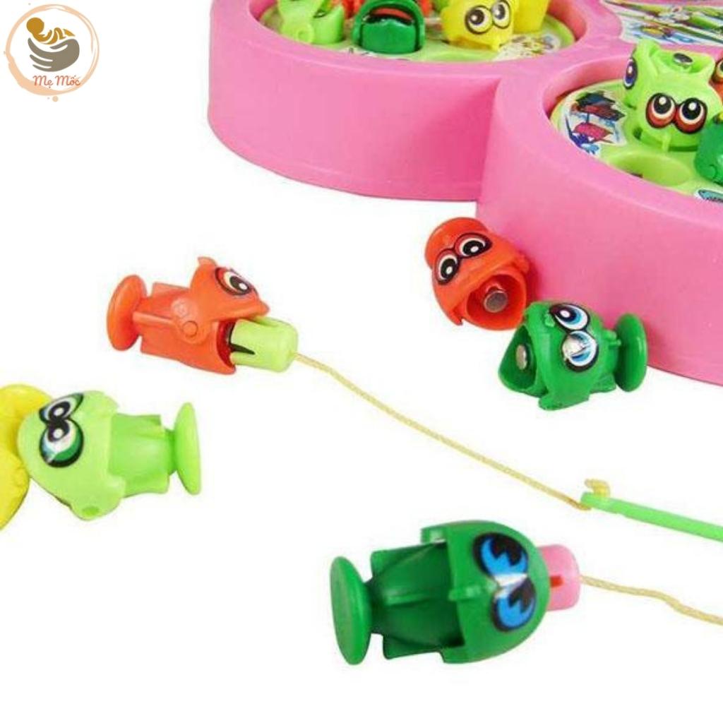 Đồ Chơi Câu Cá Nam Châm 4 Hồ 4 Cần Có Nhạc Vui Tai Chạy Pin AA Xoay 360 Độ Chất Liệu Nhựa An Toàn Shop Mẹ Mốc