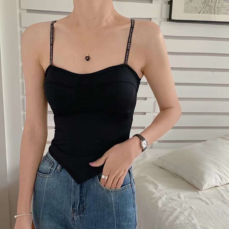 Áo Hai Dây Vải Lụa Lạnh Hở Lưng Có Đệm Ngực Chống Gió Chống Chói