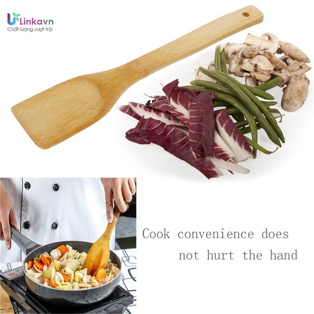 Thìa xới cơm, Muỗng xào thức ăn bằng gỗ tre - An Toàn Cho Sức Khỏe